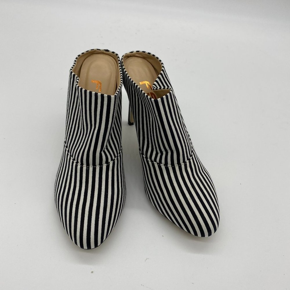 NIB FSJ Black and White Stripe Mule heels